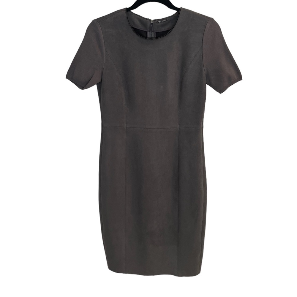 Elie Tahari - Faux Suede Short Sleeve Dress in Gray - Women’s Size 2 - Picture 2 of 7